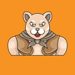 panda character logo mascot with big body slave