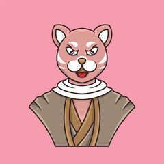 panda character cartoon for logo mascot with desert clothes