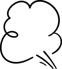 Hand drawn farting cute illustration