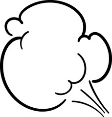 Hand drawn farting cute illustration