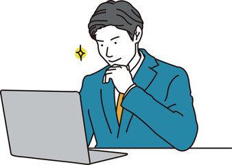 仕事でひらめくアジア人ビジネスマン