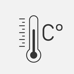 Celsius degree thermometer line icon. Vector