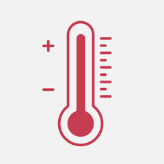 Thermometer with scale line icon. Vector illustration