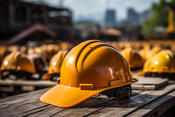 Labor safety halmente, Labor day concepte. Generative ai