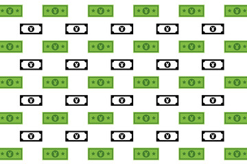 Abstract Japanese Yen Banknote Pattern Background