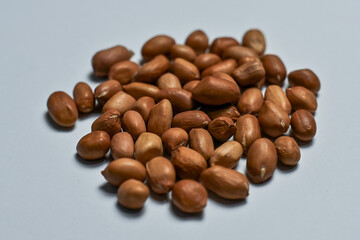 Photo of nuts on a white background
