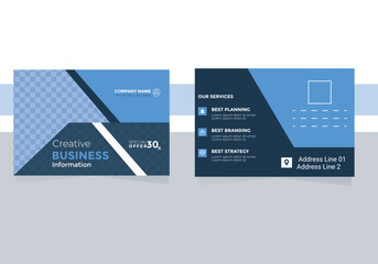 Business postcards design template editable layout