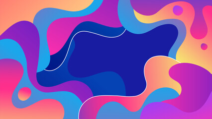Color waves background. Abstract flowing liquid shapes. Dynamic colored splashes. Vibrant color gradient. Vector illustration.