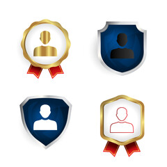Abstract Man Avatar Badge and Label Collection
