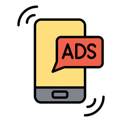 Advertising on smartphone icon