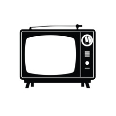 Classic Television icon image, Black TV, vector illustration isolated