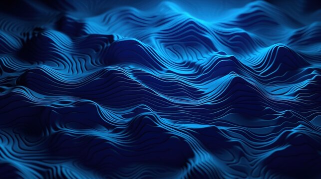 Abstract 3d landscape map. Blue wallpaper.