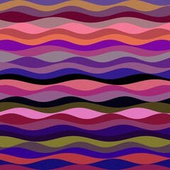 Seamless background pattern with multicolored wavy lines.