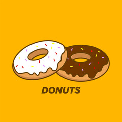 Donuts white and chocolate