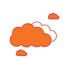 Cloud with retro color big and smal size