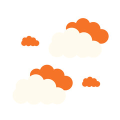Cloud with retro color big and smal size