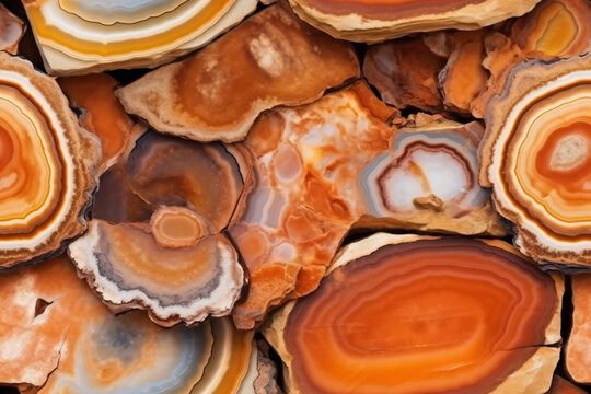 Seamless petrified wood texture background. Ai generative