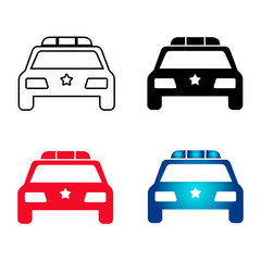 Abstract Police Car Silhouette Illustration