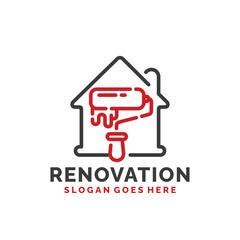 Home renovation logo design vector illustration