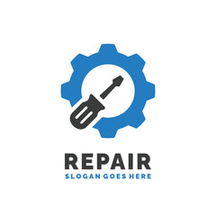 Repair logo design vector illustration. Maintenance logo