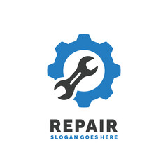 Repair logo design vector illustration. Maintenance logo
