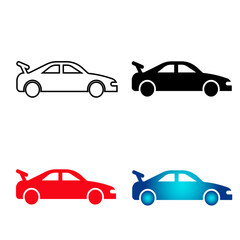 Abstract Sportive Car Silhouette Illustration