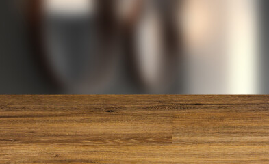 Scandinavian bathroom, classic  vintage interior design. 3D rendering., Background with empty wooden table. Flooring.