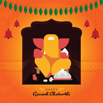Vector illustration of lord Ganesha for Ganesh Chaturthi festival 