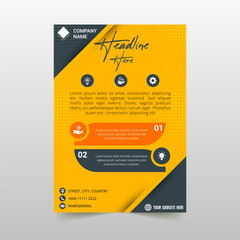 Modern Flat Yellow Diagonal Flyer Template
