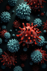 Fototapeta na wymiar virus under a magnifying glass, infographics