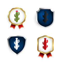 Obraz premium Abstract Cactus Badge and Label Collection