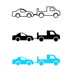 Abstract Car Towing Silhouette Illustration