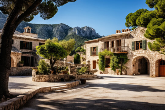 Country house in rustic mediterranean style. 