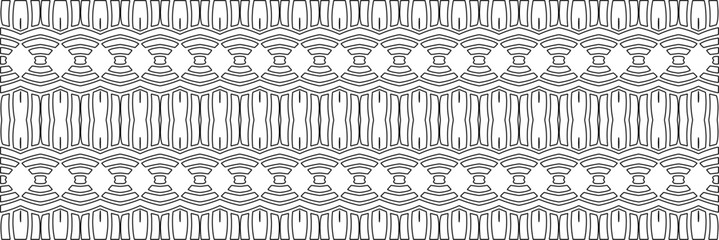  Stylish texture with figures from lines.Abstract geometric black and white pattern for web page, textures, card, poster, fabric, textile. Monochrome graphic repeating design. 