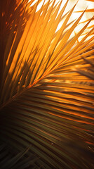 Close up of a palm tree leaf.Generative Ai