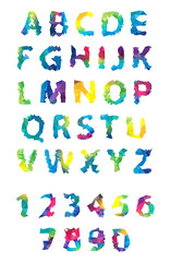 Colorful Polygon Fonts and Numbers