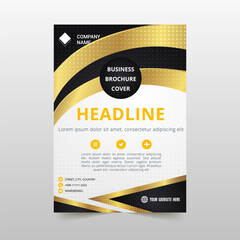 Obraz premium Abstract Elegant Golden Luxury Flyer Template