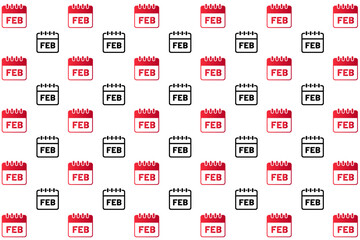 Abstract February Month Pattern Background