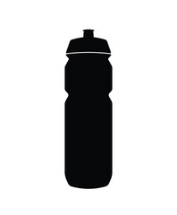 Bicycle plastic bottle silhouette, sports water bottle icon
