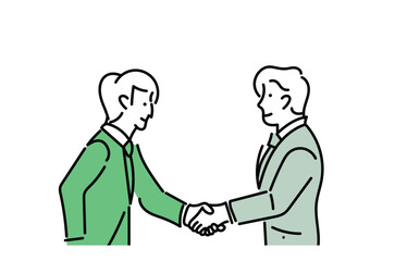 握手をするビジネスパーソンのイラスト素材