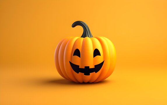 Halloween pumpkin on an orange background