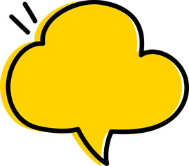 Cute hand drawn speech bubble colorful illustration