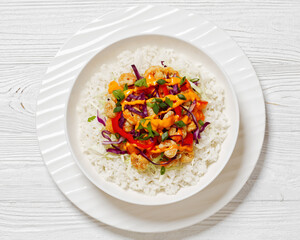 bang bang shrimp rice bowl with fresh veggies