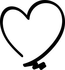 Cute hand drawn heart shape illustration