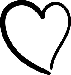 Cute hand drawn heart shape illustration