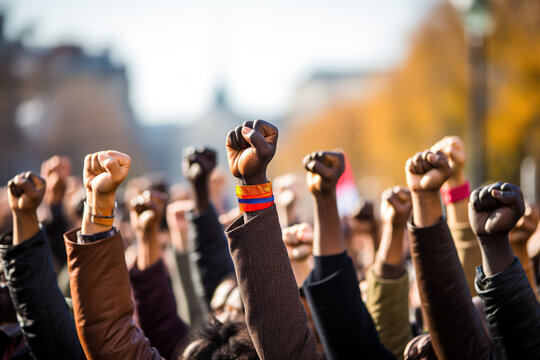 Fists raised for equality