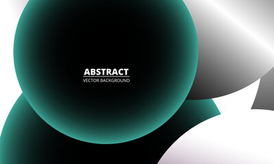 Geometric modern abstract background with dark green gradient circles for booklet, banner, cover, brochure, business, corporate. Vector illustration