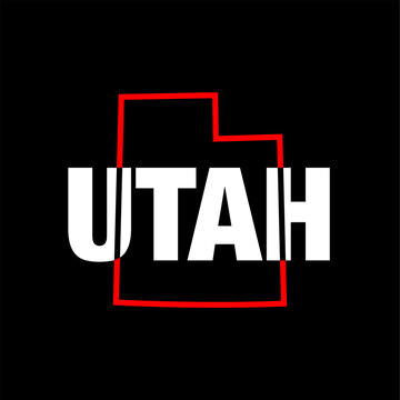 Utah map typography with map vector illustration.