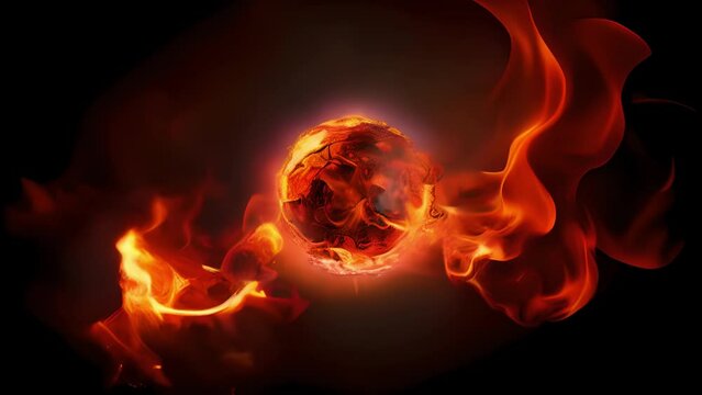 Red molten magma explodes outwards in all directions like a volcano creating a sphere of pure energy that radiates intense heat and emits a deafening roar like the sound of an uncontrolled
