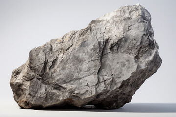 A large stone lying on a white background